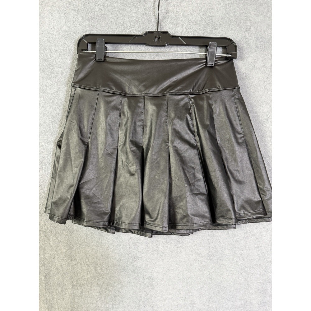 Offline By Aerie Women's Real Luxe Faux Leather Pleated Skirt Skort Medium NWT